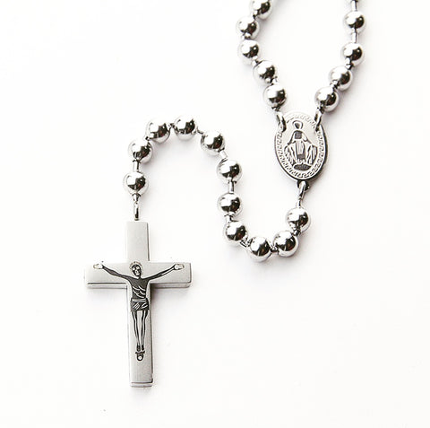 Silver Tone Rosary Prayer Beads
